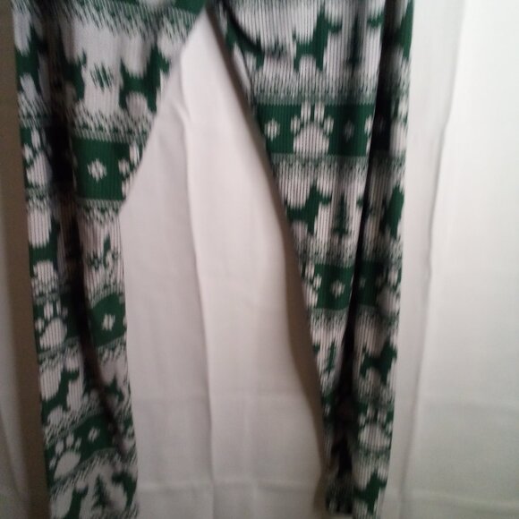 Lularoe Leggings Women Tall Curvy Plus Christmas Dogs Scottie Green White - Picture 12 of 13